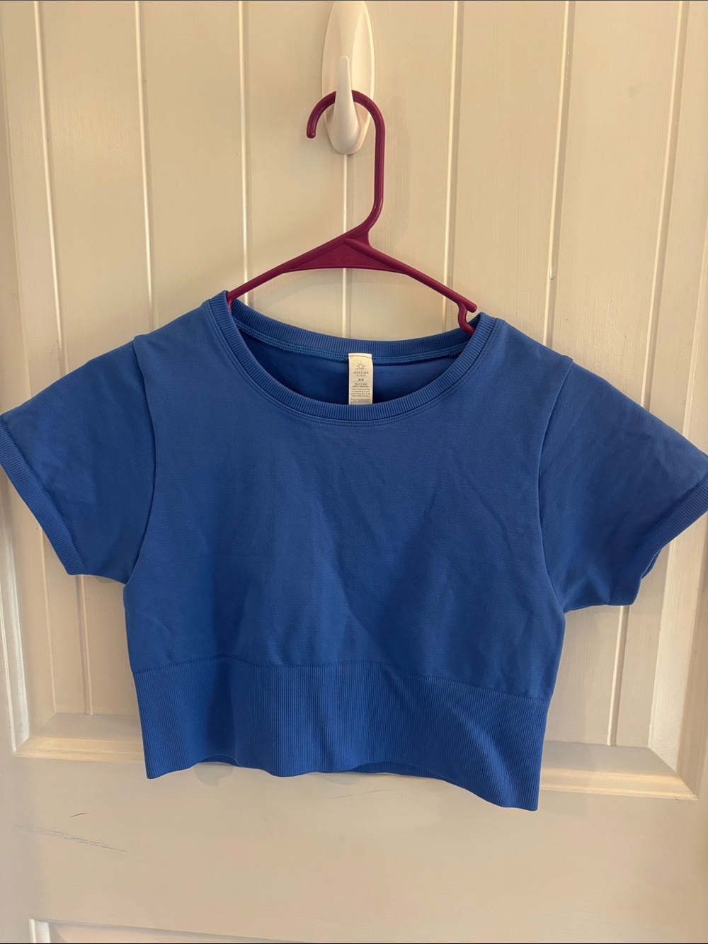 Classic Crewneck Blue Crop Top - Unbranded